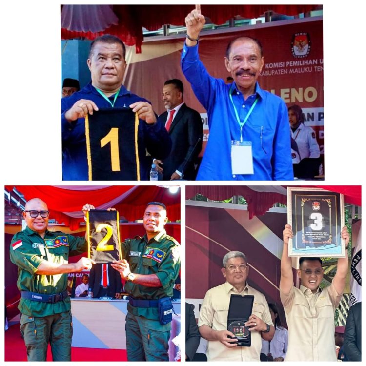 Tiga Calon Bupati Malra, Gaungkan Pilkada Damai, Usai Penarikan Undian