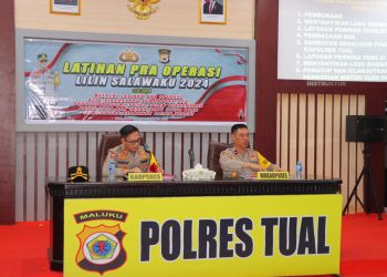 Jelang Natru Polres Tual Gelar Latihan Pra Operasi Lilin.
