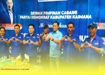 Rayakan HUT ke-24 DPC Partai Demokrat Kaimana berbagi kasi 500 paket sembako