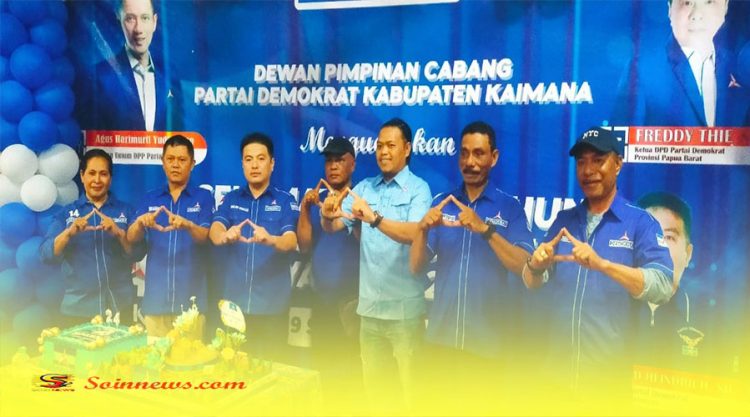 Rayakan HUT ke-24 DPC Partai Demokrat Kaimana berbagi kasi 500 paket sembako