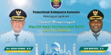 PEMERINTAH KABUPATEN KAIMANA MENGUCAPKAN SELAMAT MEMPERINGATI MAULID NABI MUHAMAD SAW 1447 H/2025 M