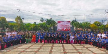 Upaca Hari Kesaktian Pancasila di halaman Kantor Bupati Kaimana