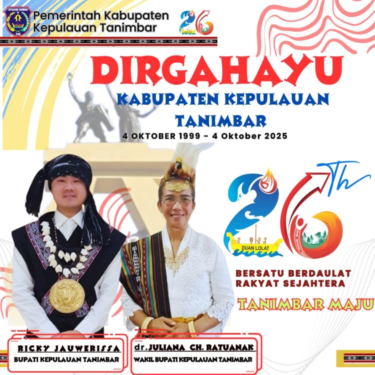 PEMDA KKT MENGUCAPKAN DIRGAHAYU KABUPAEN KEPULAUAN TANIMBAR KE 26