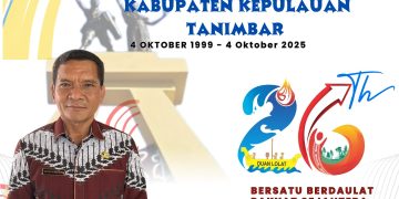 PJ. SEKERTARIS DAERAH KKT MENGUCAPKAN DIRGAHAYU KBUPATEN KEPULAUAN TANIMBAR KE 26