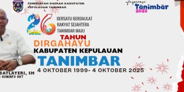 KEPALA DINAS KOMINFO KKT MENGUCAPKAN DIRGAHAYU KABUPATEN KEPULAUAN TANIMBAR KE 26