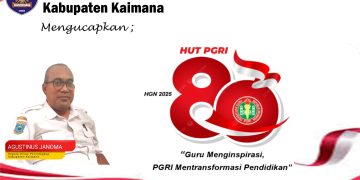 DIPERINDAGKOP KABUPATEN KAIMANA MENGUCAPKAN HUT PGRI KE 80
