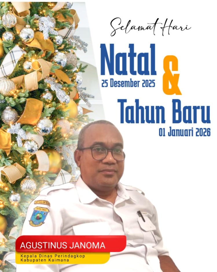 DISPERINDGKOP KABUPATEN KAIMANA MENGUCAPKAN SELAMAT NATAL 2025 DAN TAHUN BARU 2026