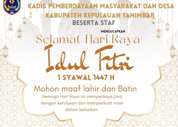 Drs. Z. F. Taghurihi Kepala Dinas PMD KKT beserta Staf Mengucapkan Selamat hari raya Idul Fitry