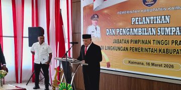 Bupati Kaimana Lantik Empat pejabat Eselon II. Lingkup Pemkab Kaimana