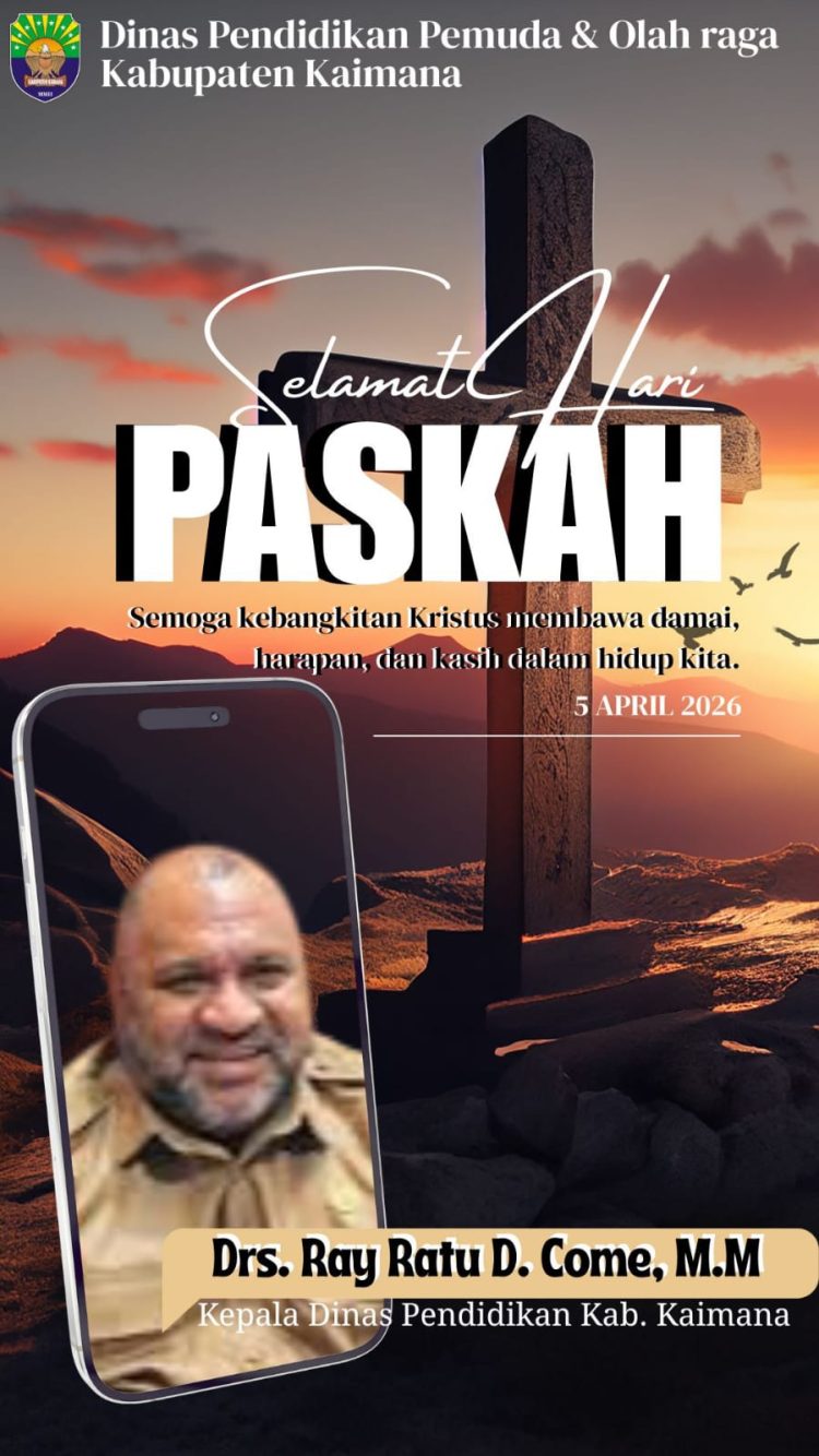 Kepala Dinas Pendidikan pemuda & Olahraga Kabupaten Kaimana Mengucapkan Selamat Hari Raya Paskah 2026
