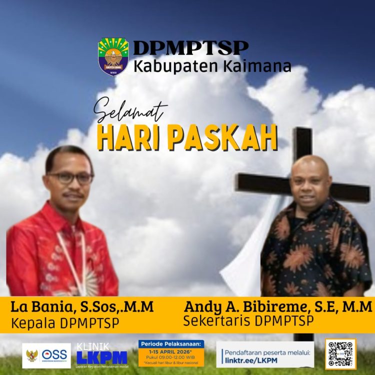 DPMPTSP Kabupaten Kaimana mengucapkan Selamat Pesta Paskah 2026